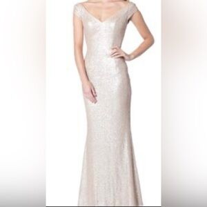 Bari Jay 1617 rose gold sequin gown